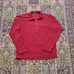 VTG 00s Patagonia Synchilla brick red‎ quarter zip lightweight fleece jacket M